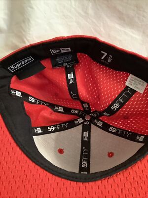 Supreme Mens Cap Mesh Fitted Hat 7-3/8 New Era Red Box Logo | eBay