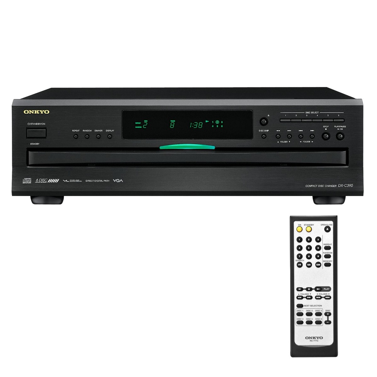 Onkyo DX-C390 6-Disc Carousel CD Changer CD Player Black