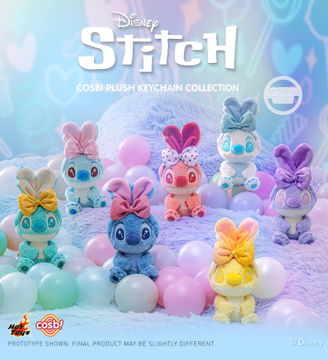 💡Hot Toys x Cosbi x Disney Stitch Candy Series Plush Keychain One