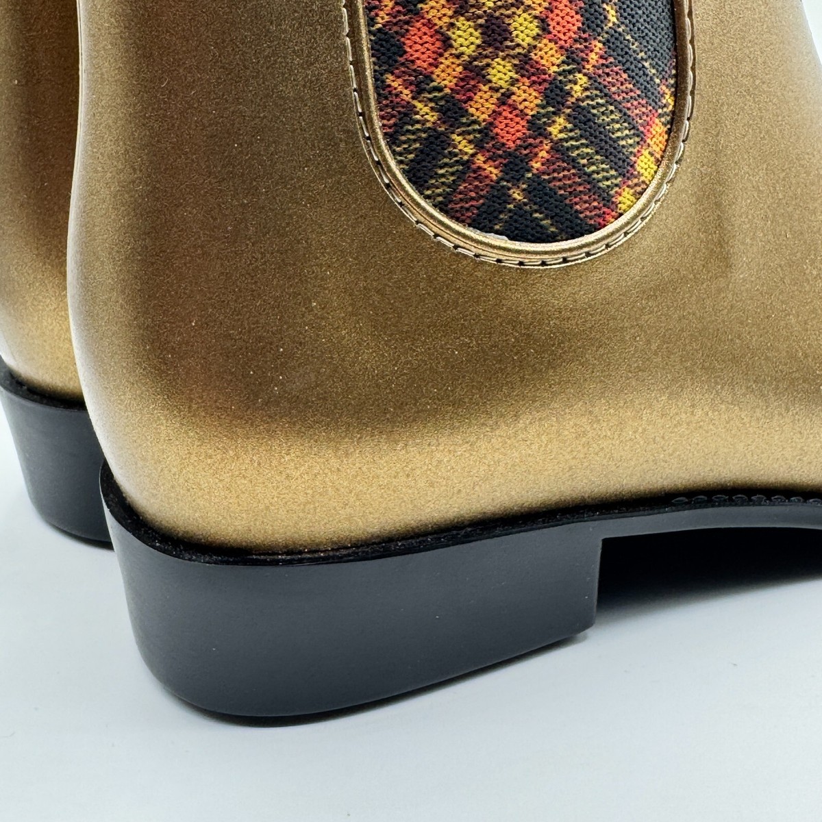 NEW Vivienne Westwood ANGLOMANIA x MELISSA Gold PINK PLAID Tartan