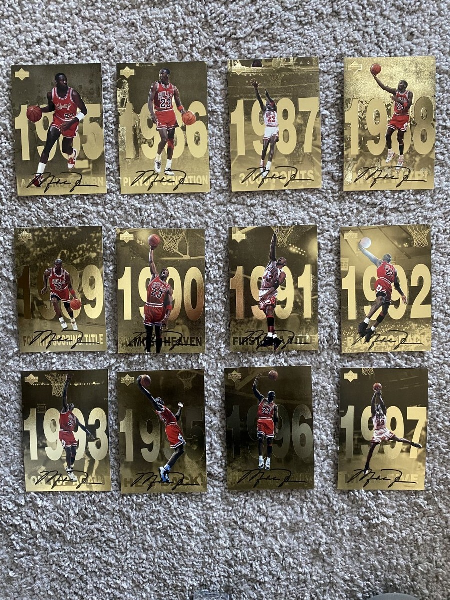 Michael Jordan Upper Deck Gold Refractor Cards Full Set of 12