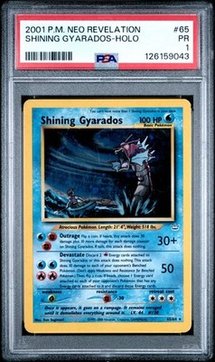 PSA 1 Pokemon Shining Gyarados 65/64 WotC Neo Revelation Unlimited
