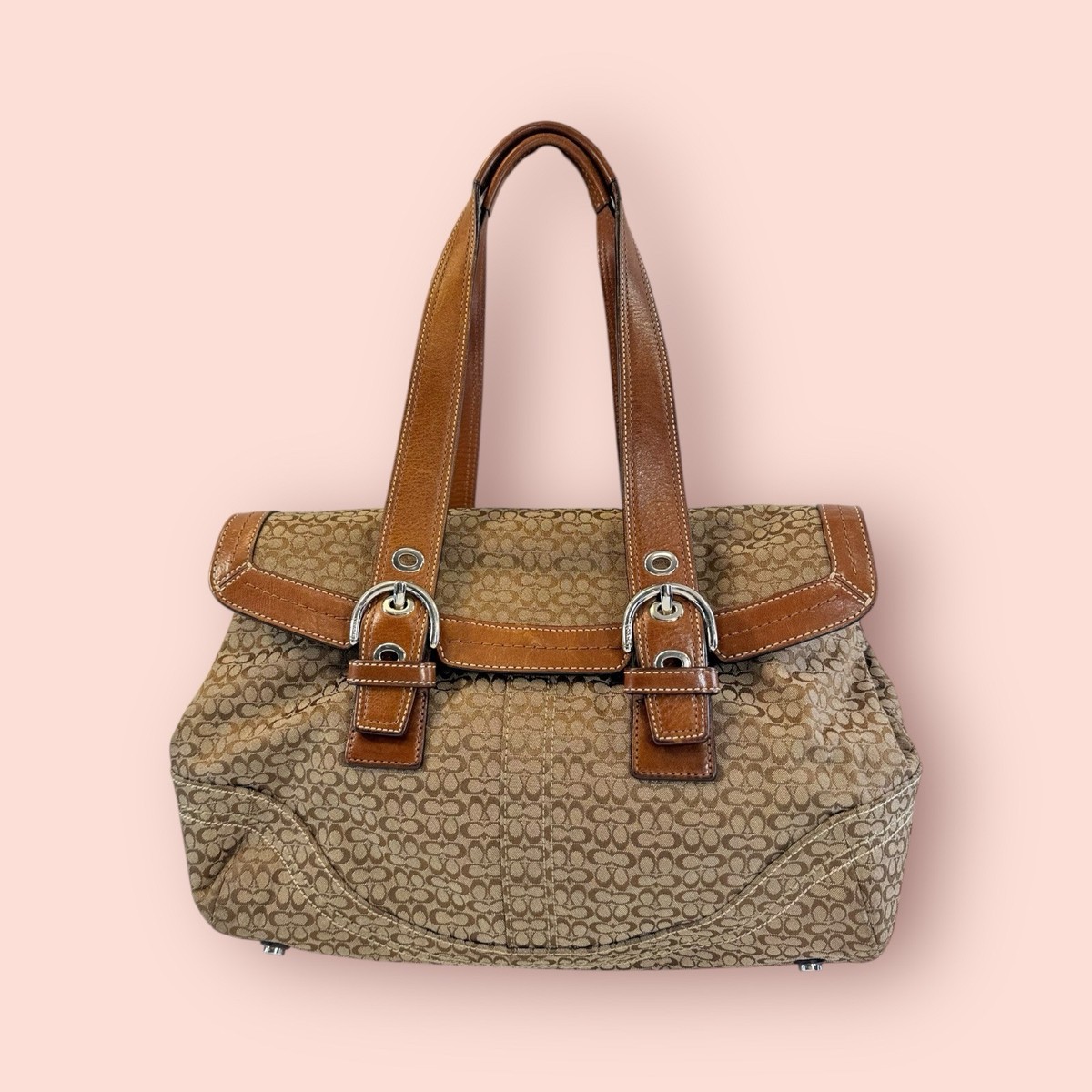 COACH Vintage Y2K Soho Signature Mini C Flap Jacquard Satchel