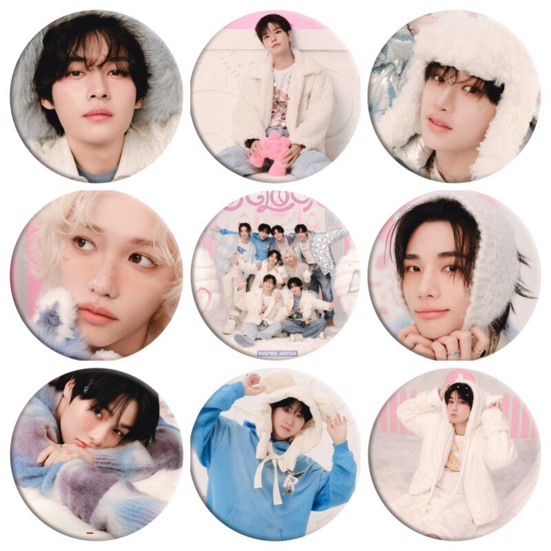 Kpop Stray Kids 5TH FANMEETING Chest Pins Round Badge Bangchan Han