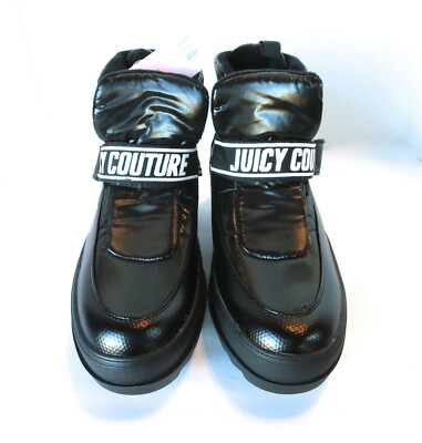 Juicy Couture Veronica Snow Boot (10) Black Platform Puffer Fleece