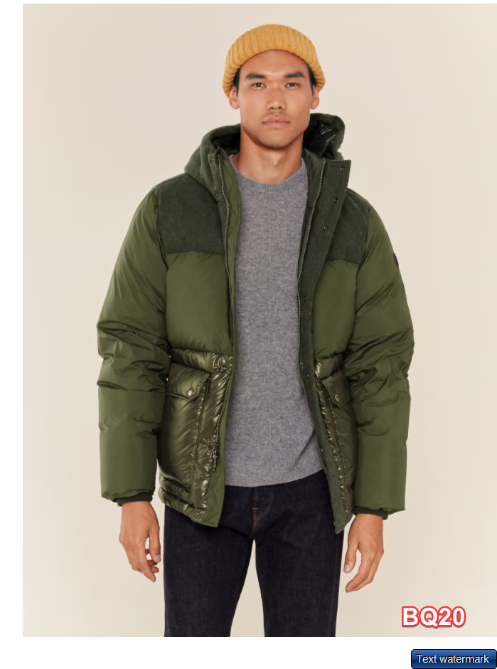 Woolrich Men's Intarsia Mountain Puffer Jacket Down Parka Green