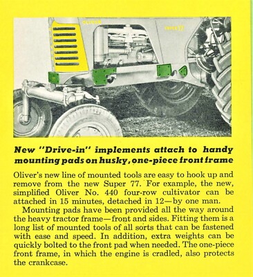 Oliver 3-4 Plow Super 77 Tractor Row Crop Sales Brochure Gas