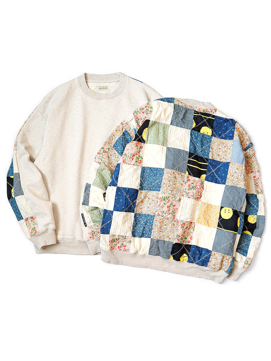 Kapital TOP fleece x PROFILE RAINBOWY quilt 2TONE BIG sweatshirt
