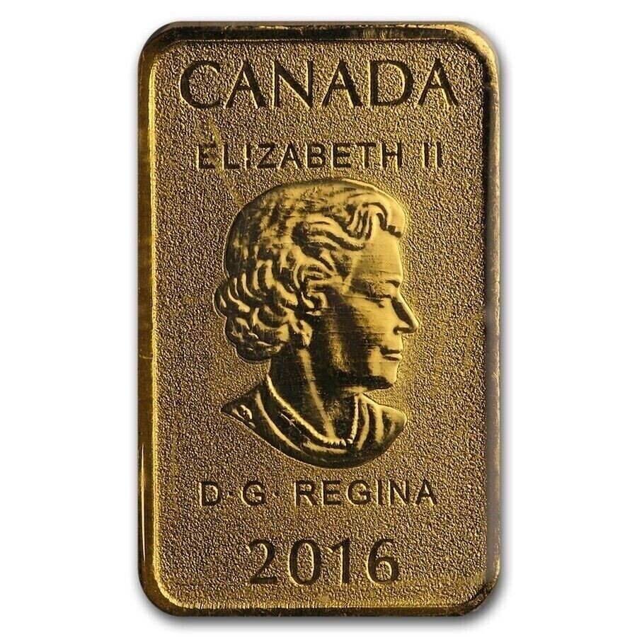 2016 Canada $25 1/10 oz .9999 Fine Gold Bar Queen Elizabeth II | eBay