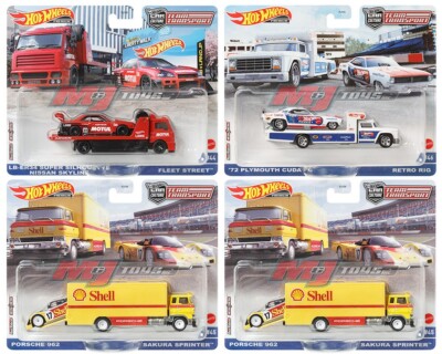 Hot Wheels 1:64 Team Transport 2022 FLF56-956R Set of 4 Porsche