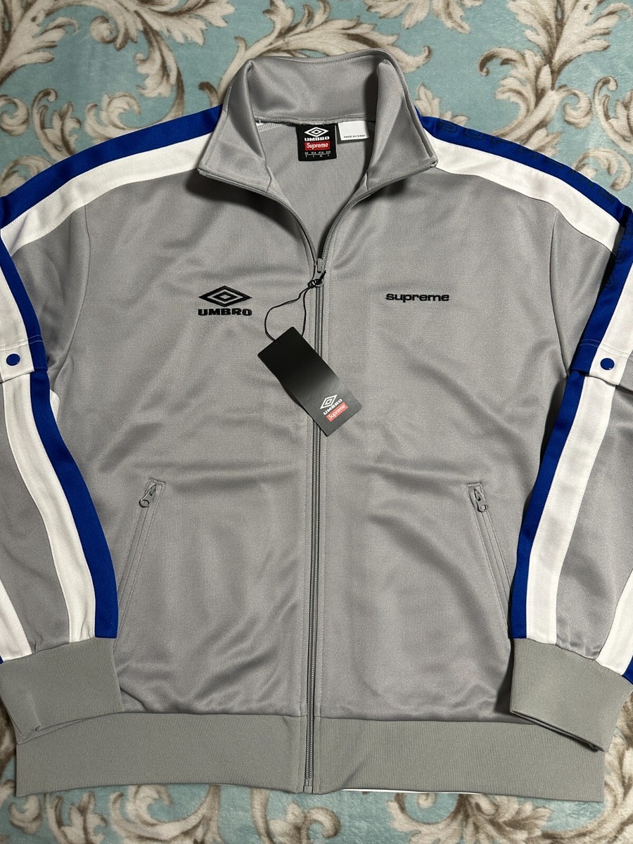 SUPREME UMBRO SNAP SLEEVE JACKET (LARGE) (LIGHT GREY) SS23 TRACK