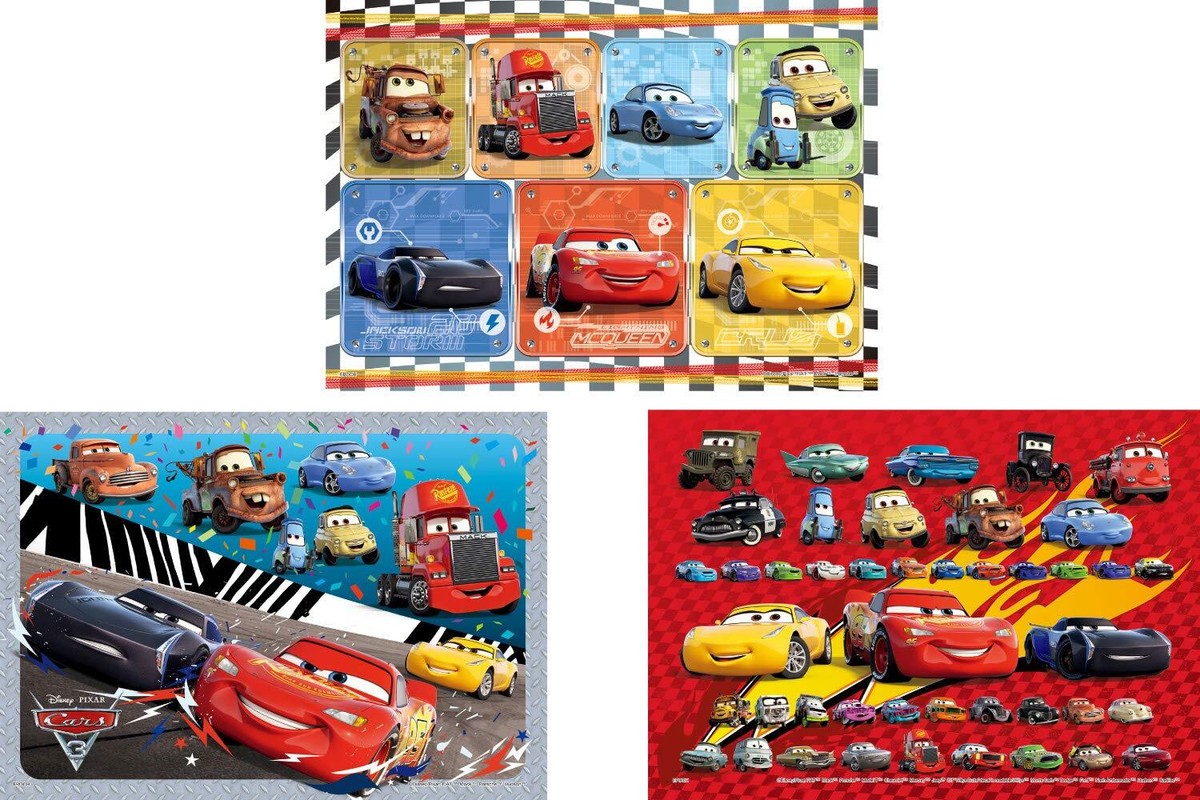 Epoch Disney Cars/3 Set of 3 16/25/35 pieces First Jigsaw Puzzle