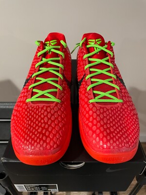 Nike Kobe 6 Protro Reverse Grinch Size 13 FV4921-600 Crimson Black
