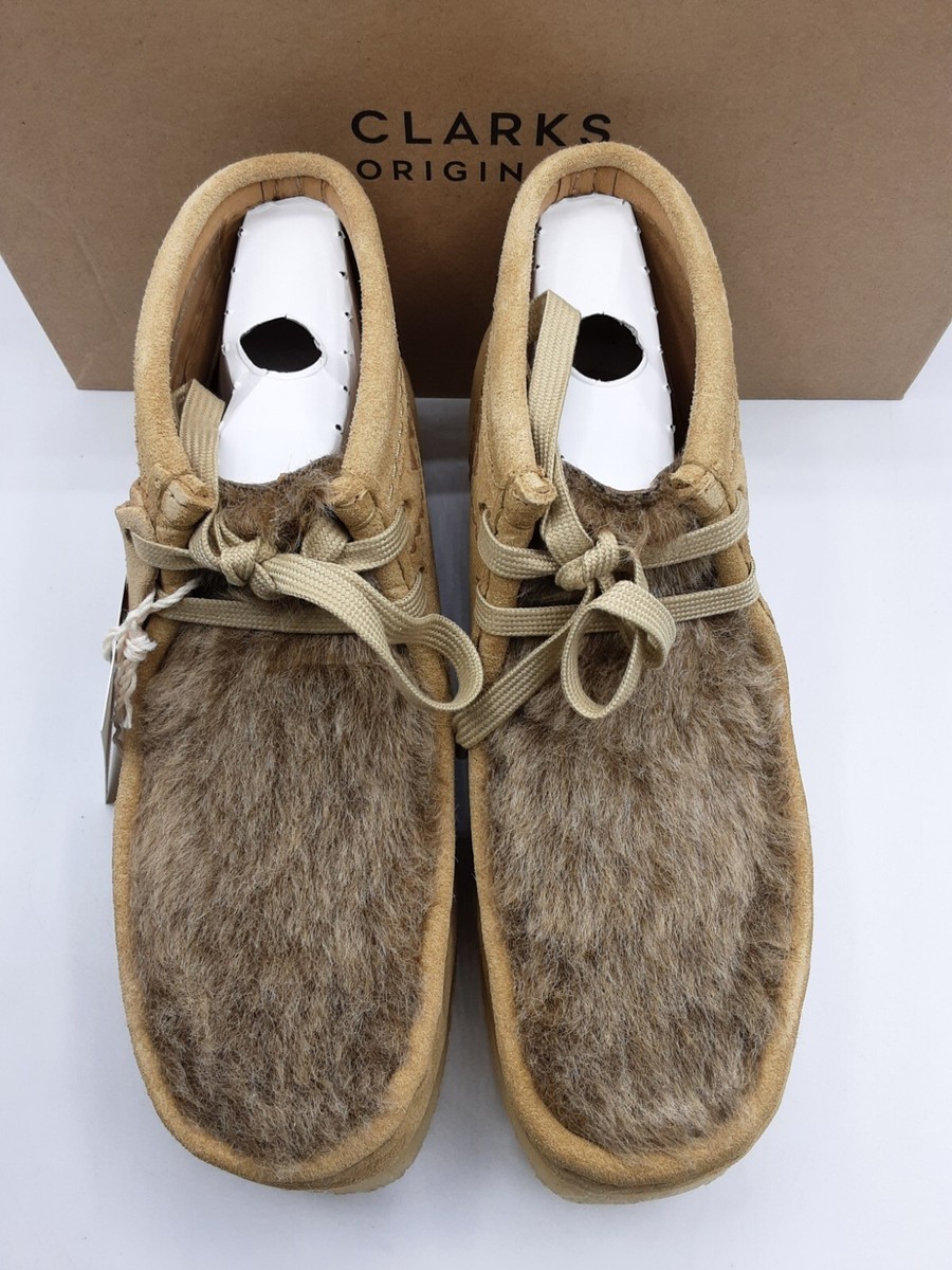 Clarks Originals 26168744 womens Wallabee faux fur/suede boots Tan