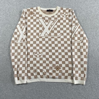 Louis Vuitton Sweater Mens XL Damier Checkered Crewneck Monogram