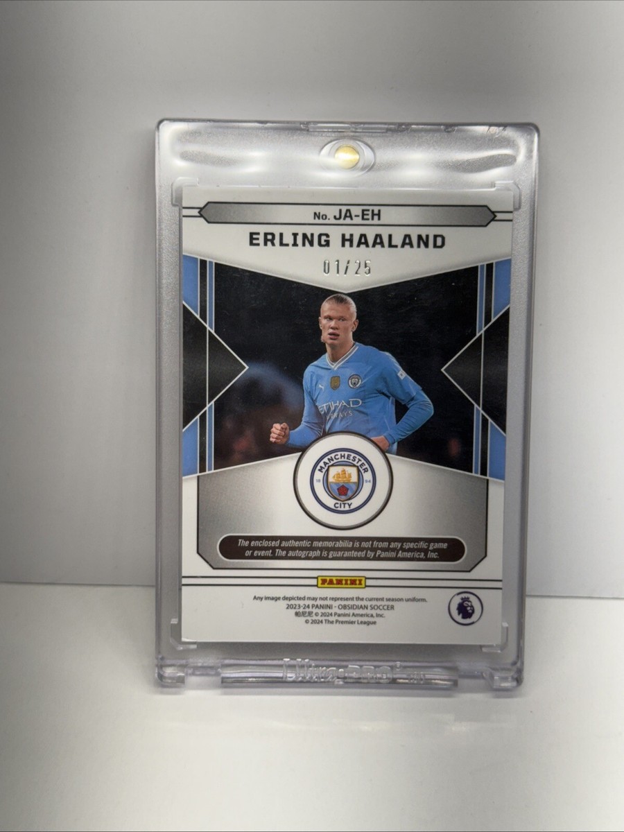 2023-24 Panini Obsidian Soccer Erling Haaland Obsidian Patch Auto