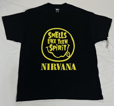 NIRVANA T-SHIRT Smells Like Teen Spirit Smile Face (Size XXL