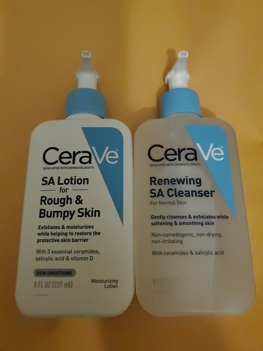 CeraVe SA Lotion for Rough & Bumpy Skin 8 Ounce & CeraVe Renewing