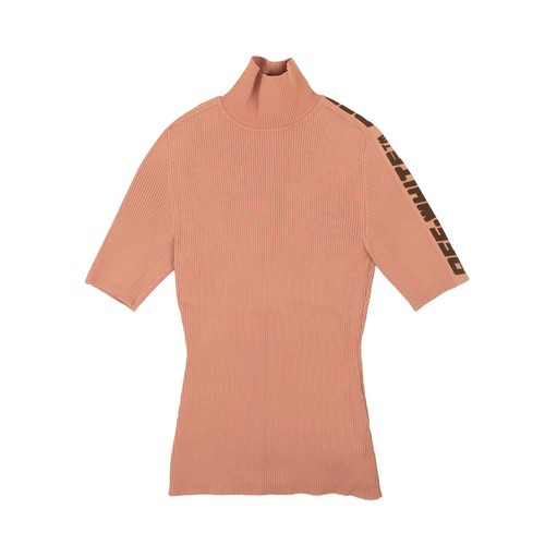 Porter Classic Artist Border Zipup Turtleneck Zip Up T-Shirt Beige