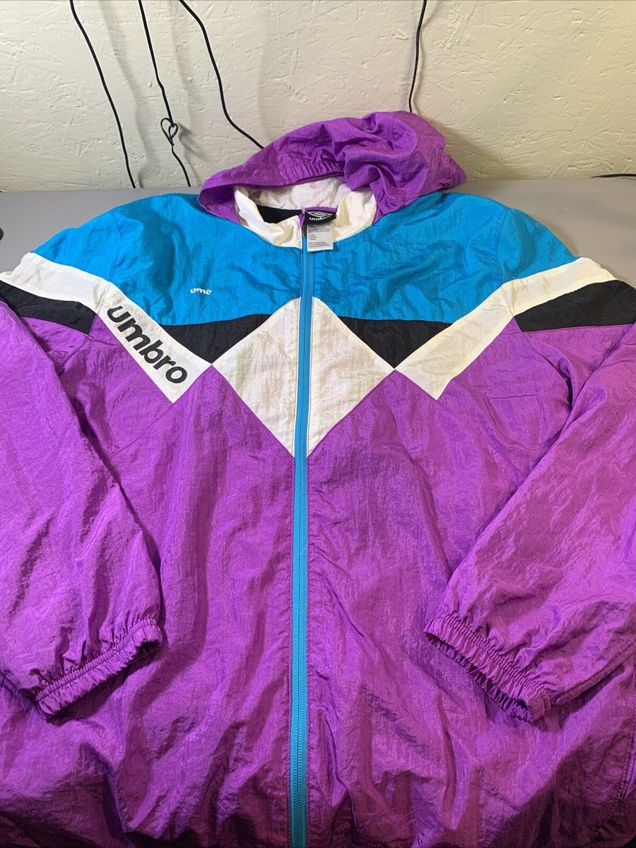 Umbro Retro Nylon Windbreaker jacket Size Large - Purple 90's