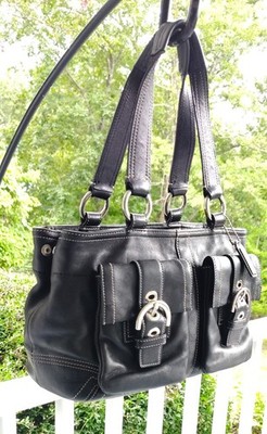 Coach MEDIUM Vintage 8A09 Y2K Soho Black Leather Tote Satchel | eBay