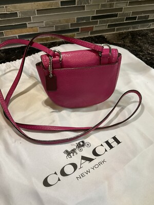Coach Park Leather Mini Crossbody Magenta Turnlock Flap Festival
