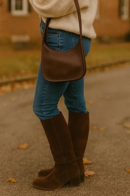 VTG COACH Ergo Vintage Mini Zip Shoulder Bag Mahogany Brown J7D