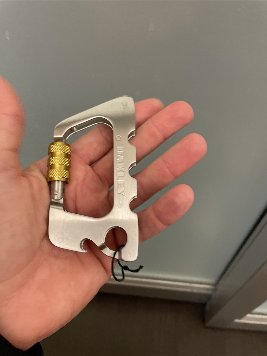 oakley metal works large carabiner silver NEW | eBay