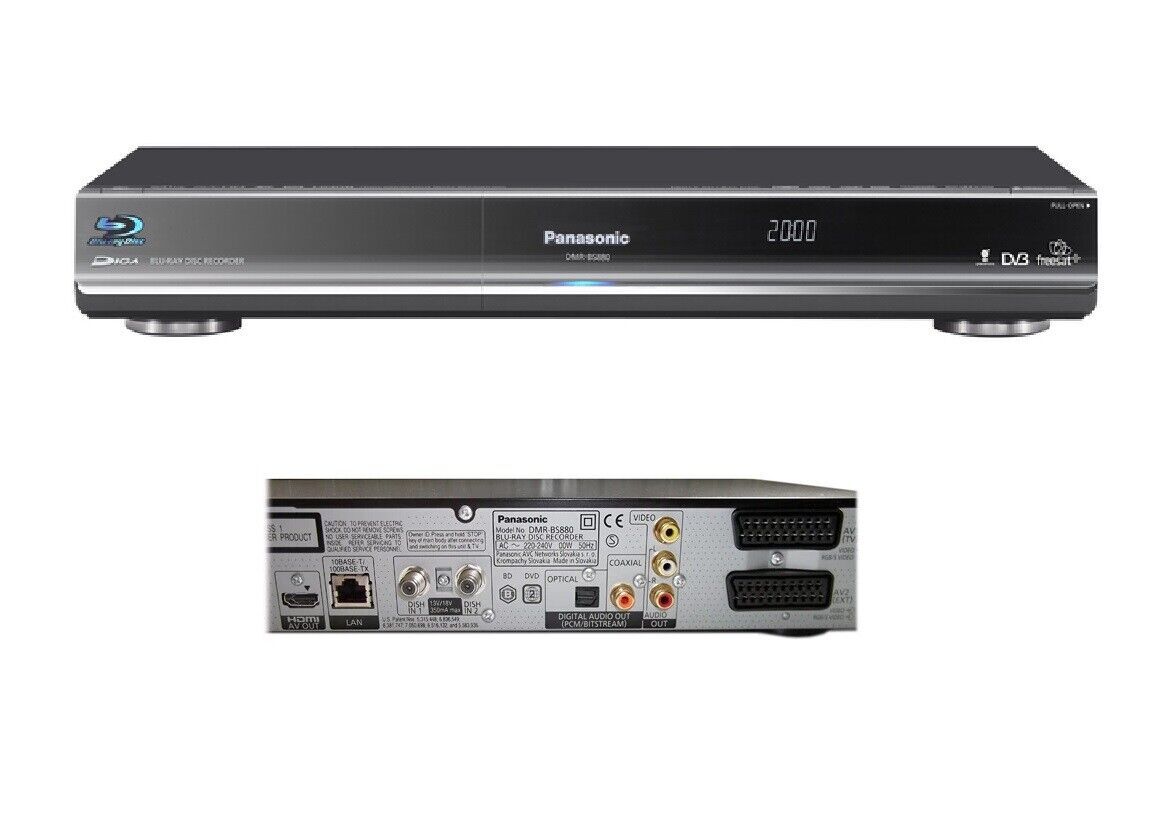 Panasonic Multiregion DMR-BS880 Twin Freesat HD 500GB PVR DVD Blu