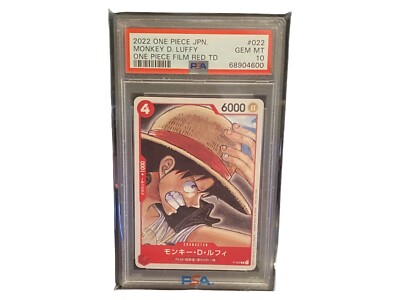 PSA 10 GEM MINT One Piece Card Game Monkey D Luffy P-022 FILM RED