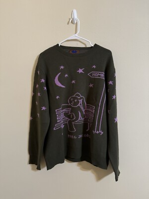 Heaven By Marc Jacobs Bunny Knit Crewneck Sweater Wool Green Large