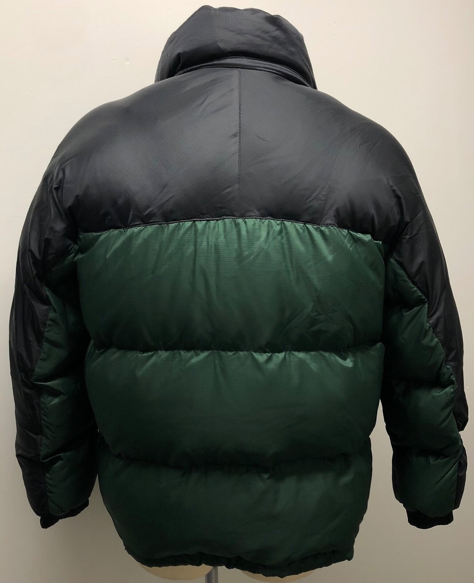 EDDIE BAUER VNTG EBTEK GOOSE DOWN JACKET GREEN BLACK CLASSIC
