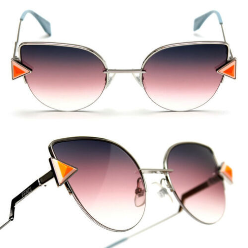 Fendi FF 0013/F/S 7SYEU Black Round Cat Eye Sunglasses Frame 55-17