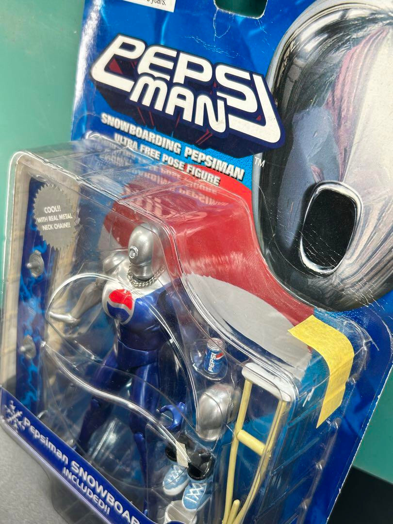 Pepsi Man Ultra Free Pose Action Figure PEPSIMAN Blue Snowboard