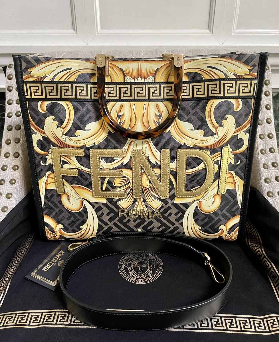 New Fendi X Versace Fendace Collaboration Sunshine Black Gold