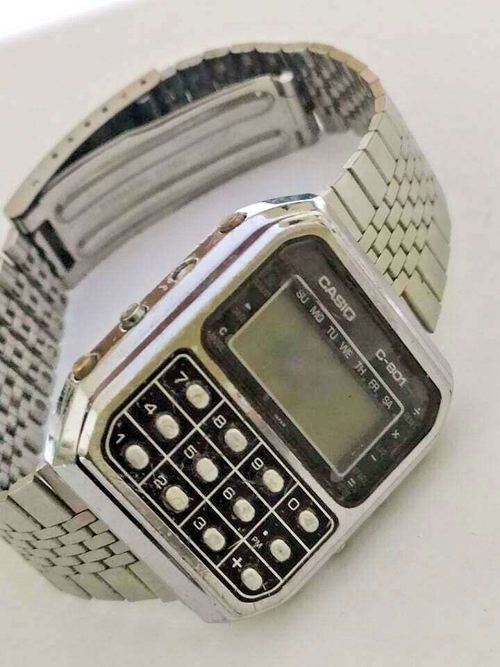 CASIO C-801 CALCULATOR Mod 133 Japan USED NOT WORKING For parts or