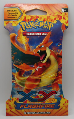 4x Pokemon XY FLASHFIRE SLEEVED PACKS - COMPLETE ART SET - FACTORY