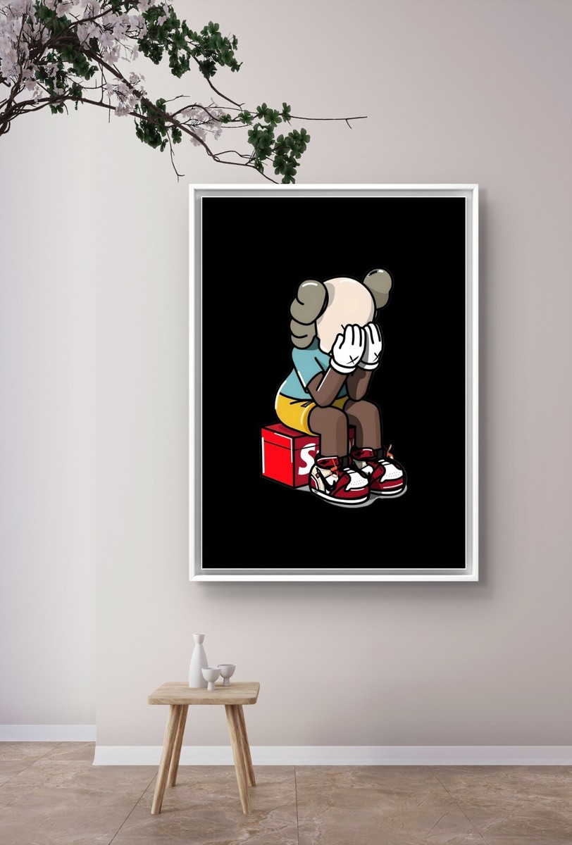 8x12in Kaws Nike Shoe Box Canvas Poster Wall Art Home Decor