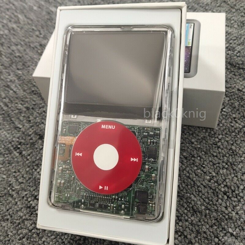 New Apple iPod Video 5th Gen 256GB CLEAR RED Upgraded SD Card SSD