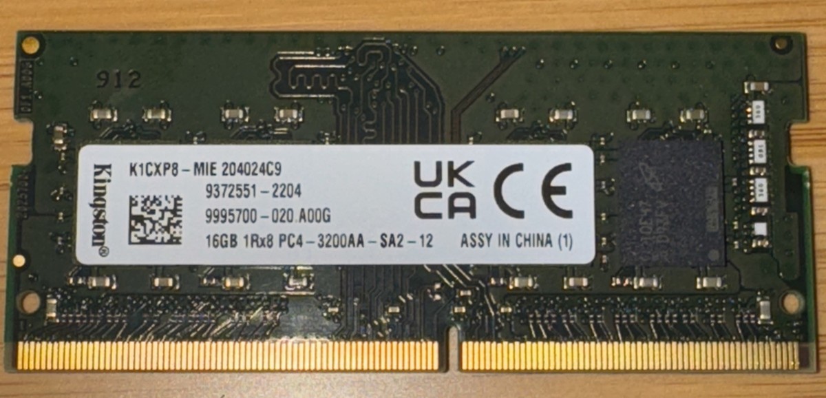 K1CXP8-MIE 16GB Kingston 1Rx8 PC4-3200AA-SA2-12, DDR4 Laptop Ram