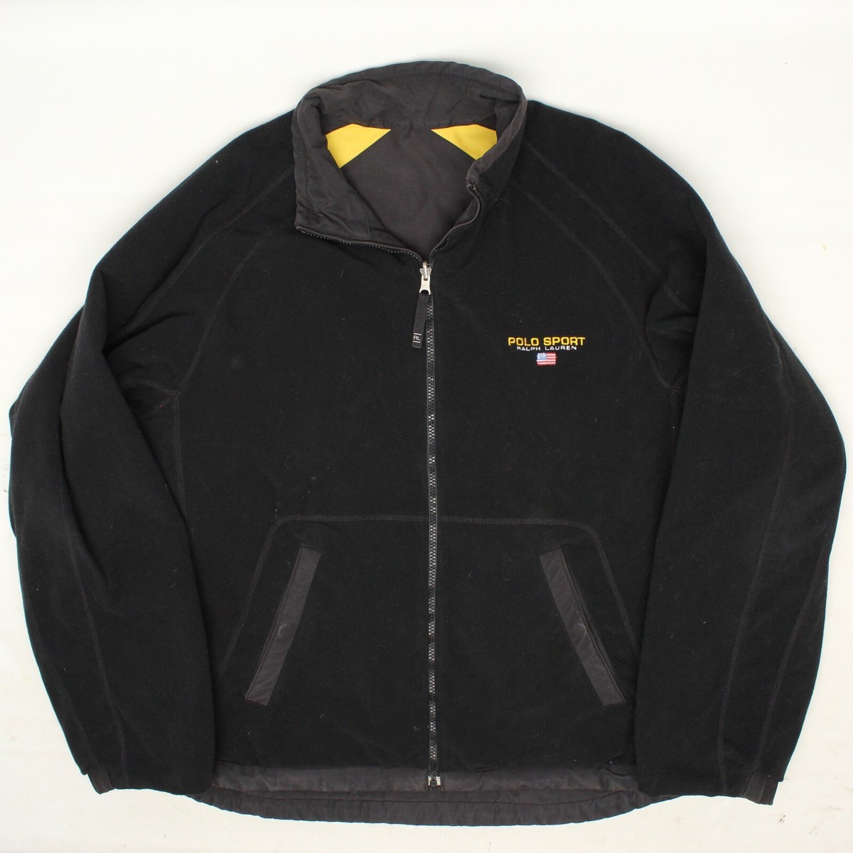 Polo Sport Ralph Lauren Reversible Coat Mens XL Black Yellow
