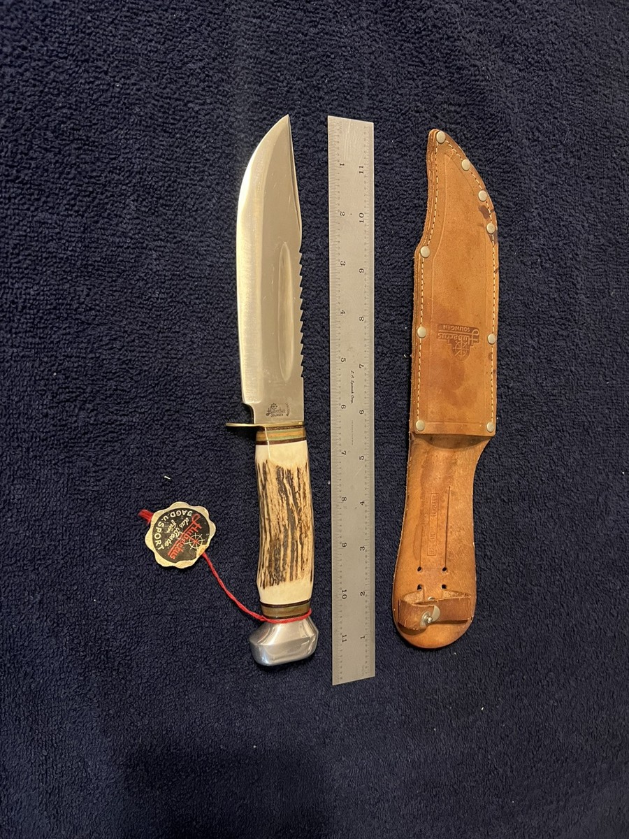 Rare Vintage Hubertus Sawback Stag Solingen Germany Bowie Knife