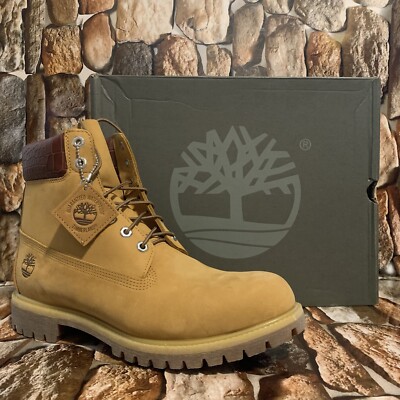 TIMBERLAND MEN'S PREMIUM WATERPROOF BOOT WHEAT NUBUCK W CROC STYLE