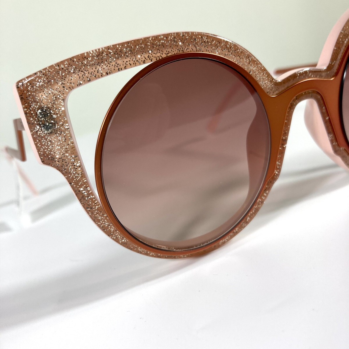 NWT Fendi Orange Pink Glitter Cat Eye Sunglasses FF 0137/S 0NUG | eBay
