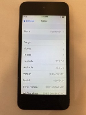 Apple iPod touch 5th Generation Space Gray (32 GB) 885909827367| eBay