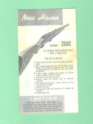 Mossberg Model New Haven 250C Factory Instr Manual Reproduction | eBay