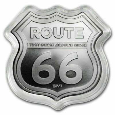Route 66 Icons 1 oz Silver Shield Coin ILLINOIS Gemini Giant Free
