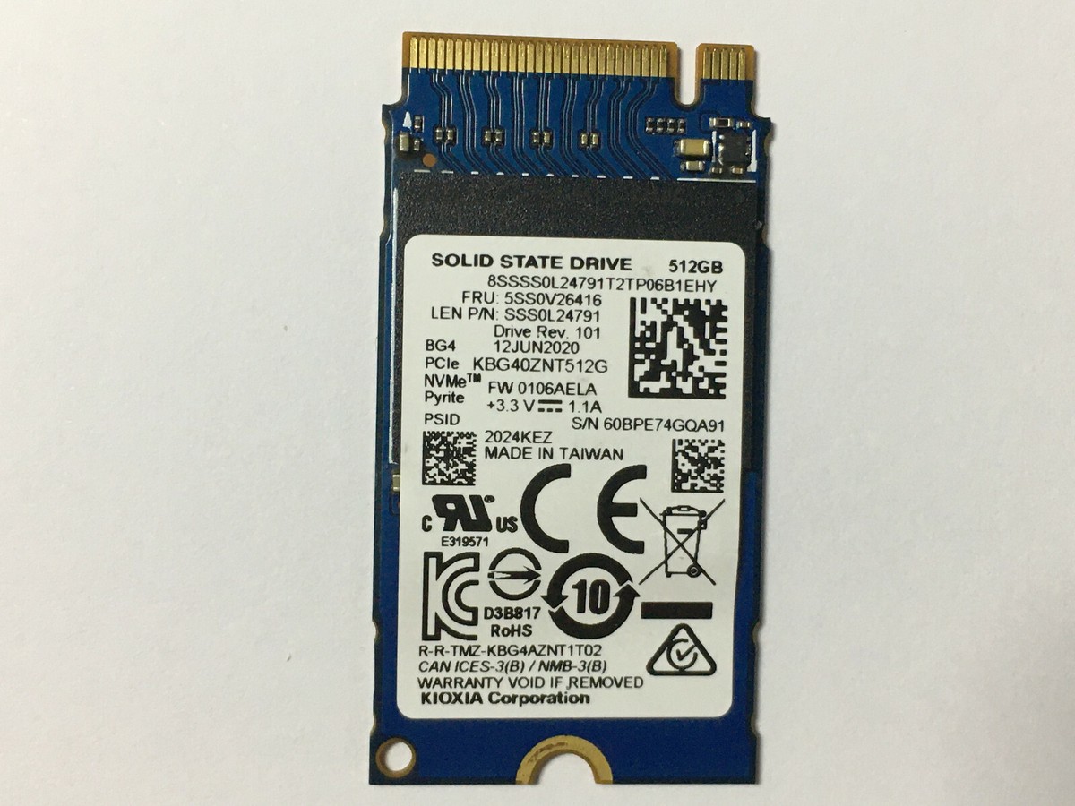 Toshiba / Kioxia KBG40ZNT512G 512GB SSD PCIe NVMe M.2 2242 TSB