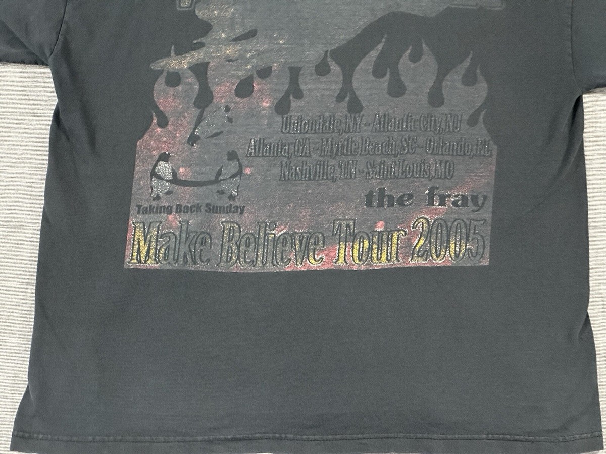 Weezer Make Believe Tour 2005 Shirt Large Black Distress Taking