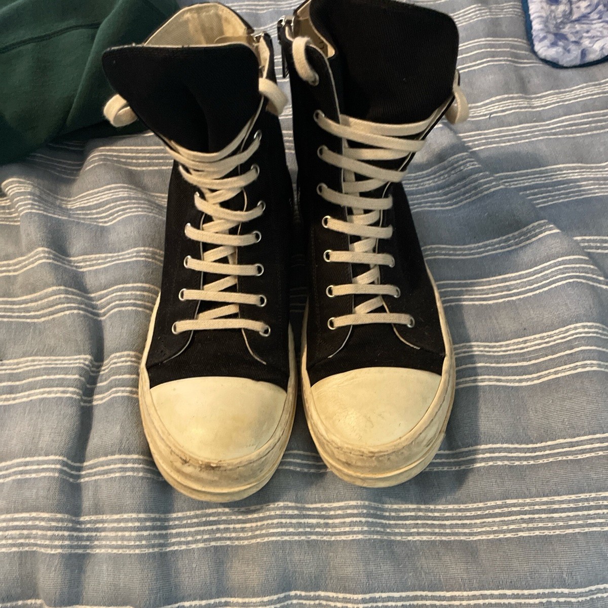 Rick Owens DRKSHDW Ramones High Top Sneakers Black Size 41 SUPER
